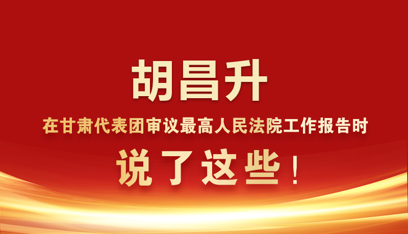 图解|胡昌升在甘肃代表团审议最高人民法院工作报告时说了这些!